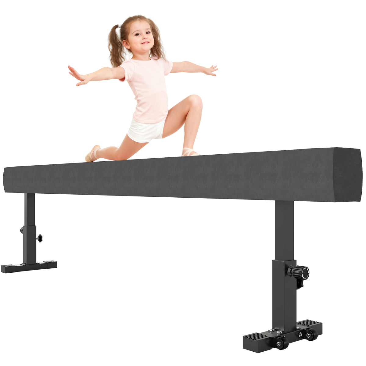 Barra de gimnasia ajustable de 226 cm con ruedas