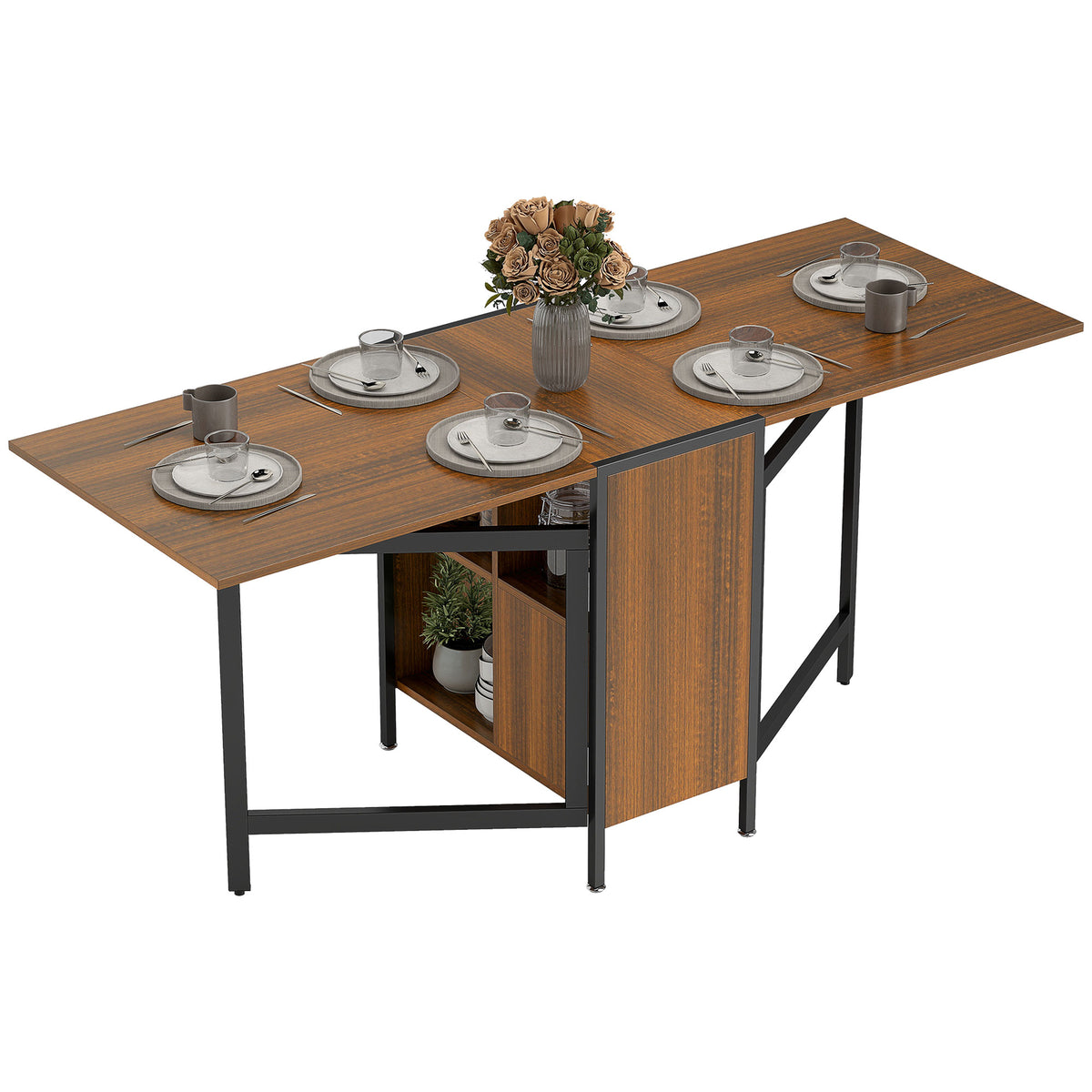 Folding drop leaf dining table