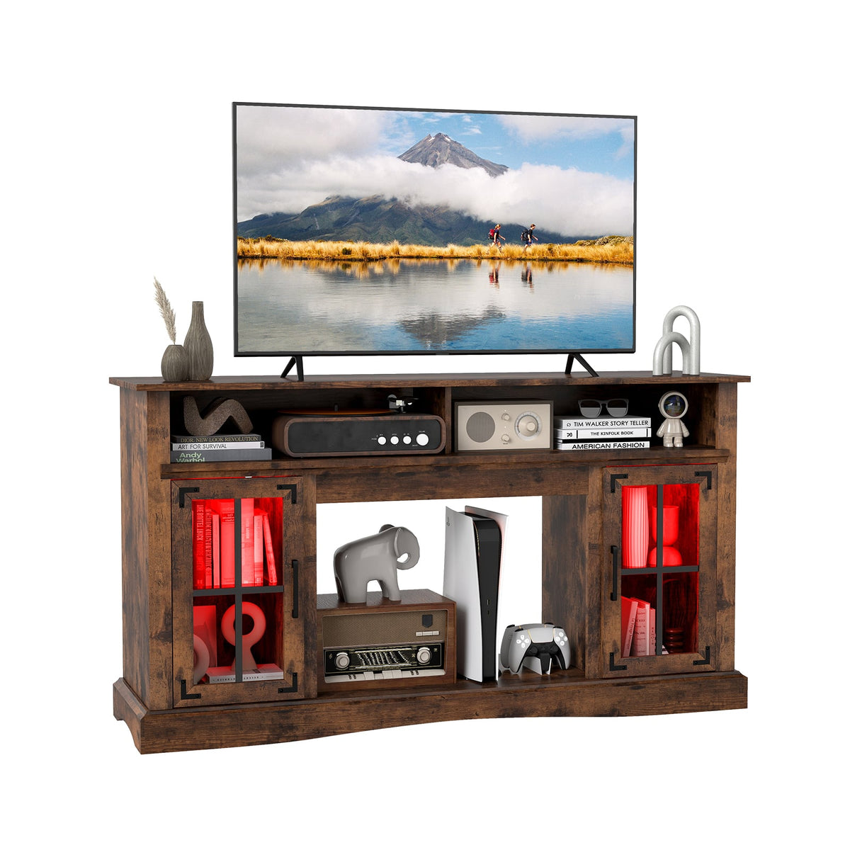 Mueble de TV con iluminación LED y control remoto