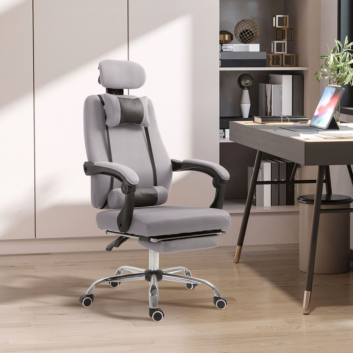 Chaise de bureau ergonomique dossier haut avec repose-pieds — photo 7