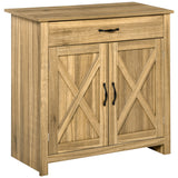 Farmhouse Sideboard with Barn Doors and Drawer