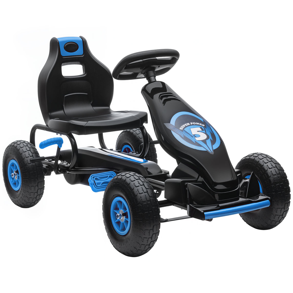 Kids Pedal Go Kart - Steel Frame with Hand Brake System