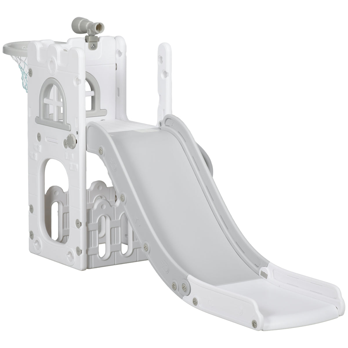 5-in-1 Toddler Slide with Basketball Hoop