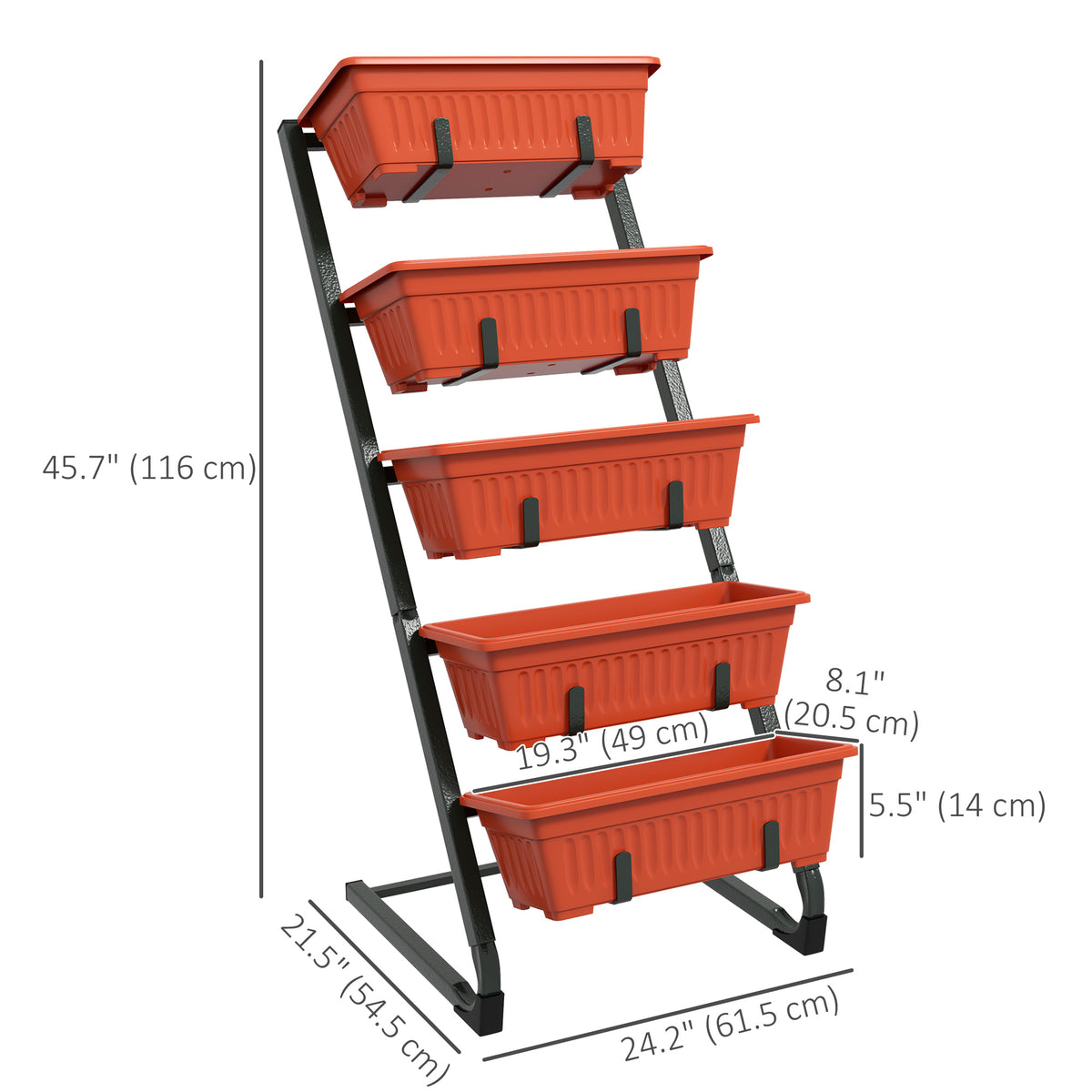 5-Tier Vertical Garden Planter with 5 Boxes