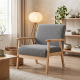 Minimalist accent armchair in pine