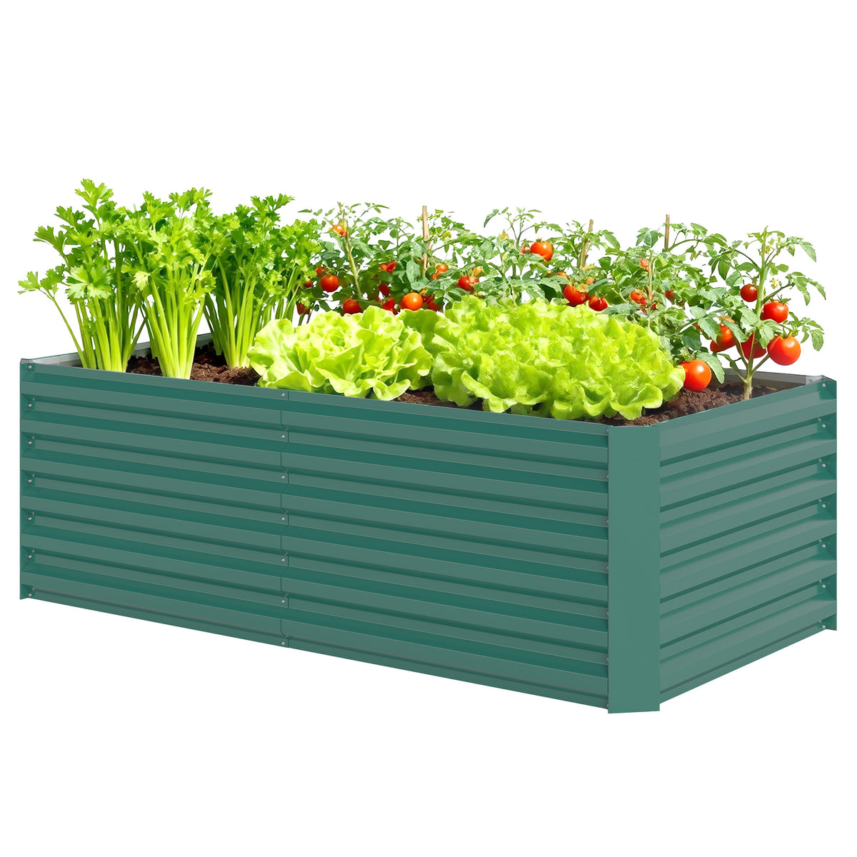 Raised Garden Bed Galvanized Metal 6' × 3'