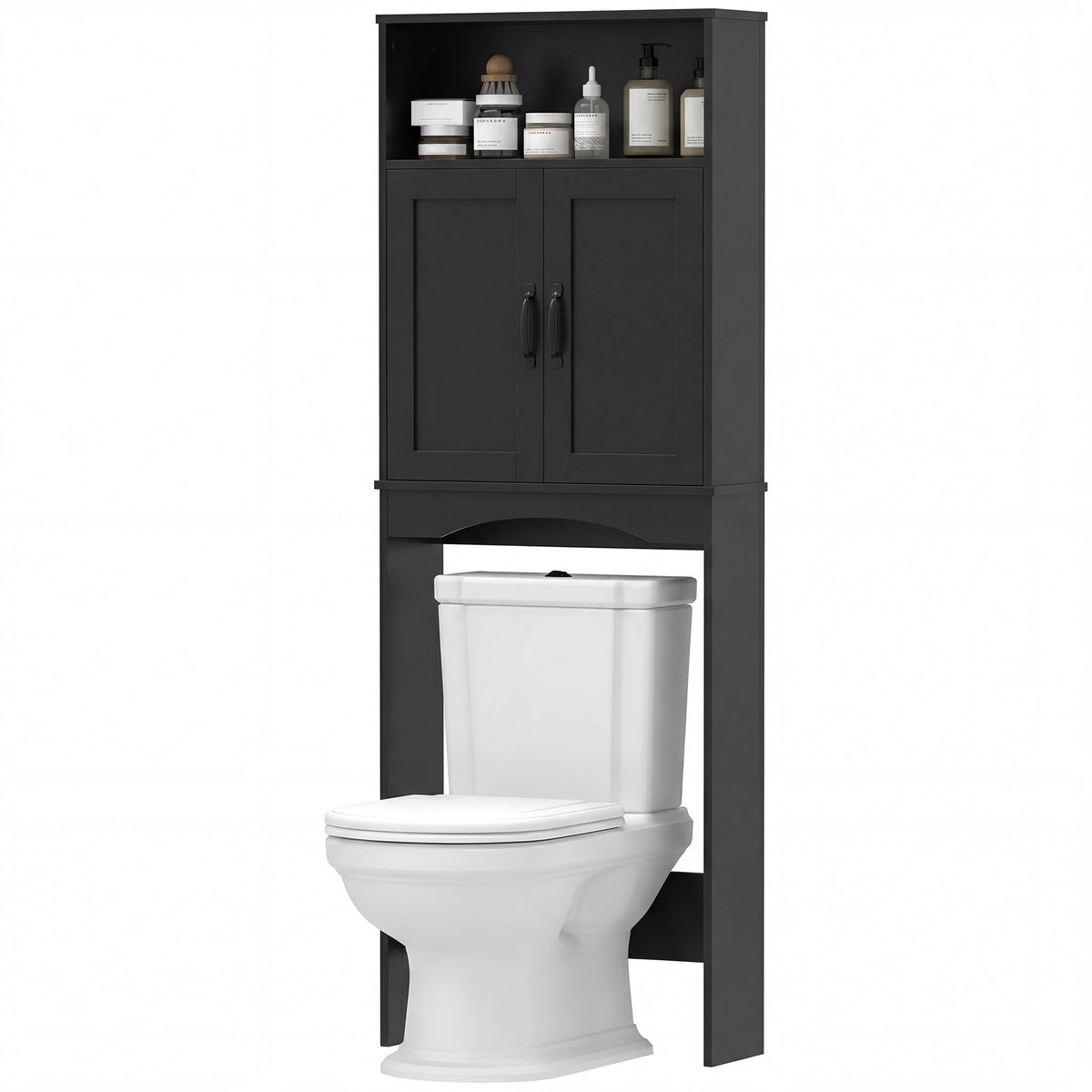 Over-the-toilet freestanding storage shelf bathroom organizer