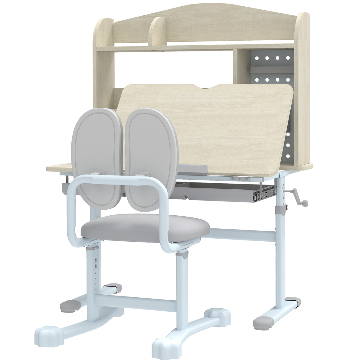 Escritorio y silla para niños con inclinación y altura regulables