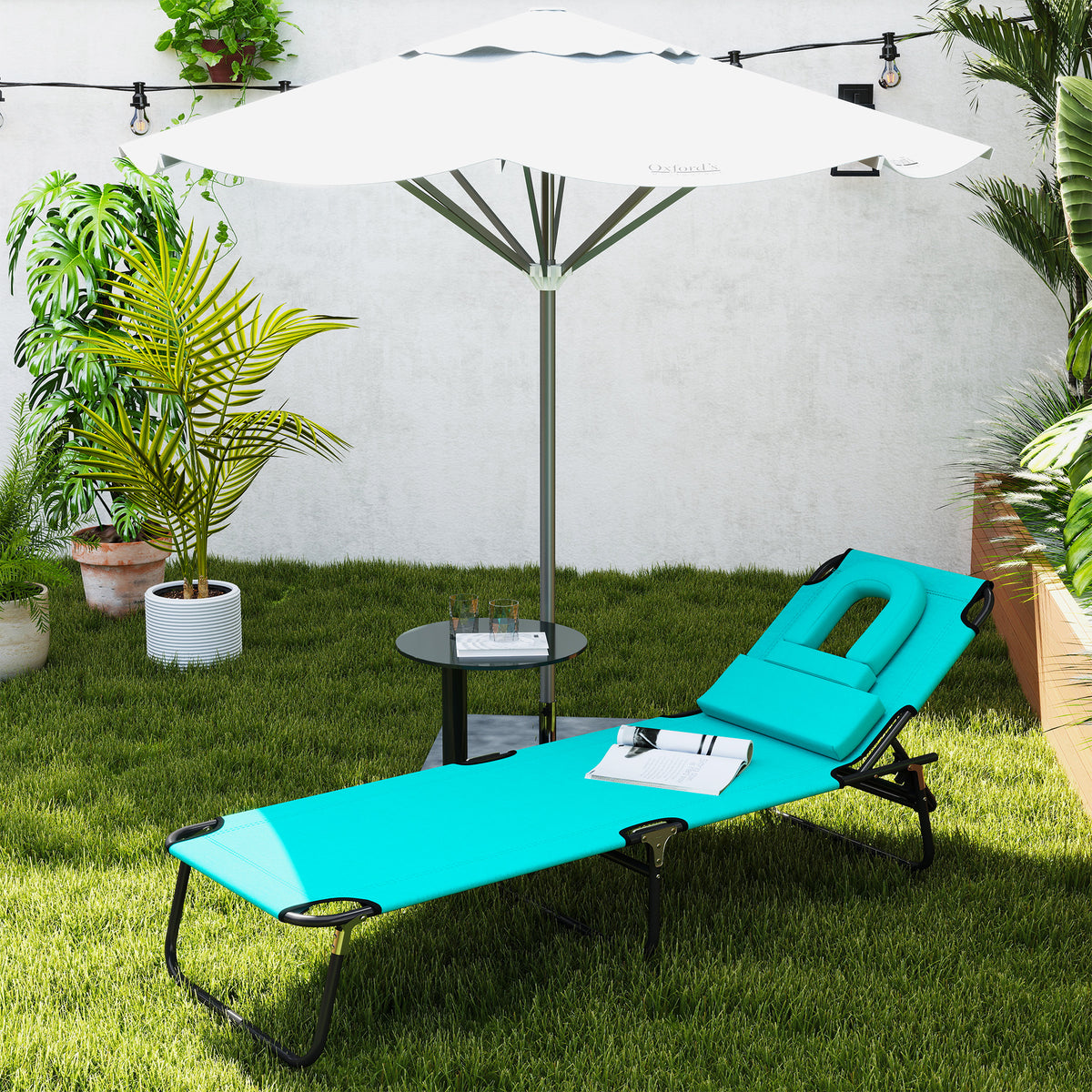 Folding lounge chair with face hole 3 positions