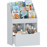 Librería infantil con cajón de almacenamiento y ruedas