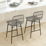 Rattan Counter Height Bar Stools Set of 2