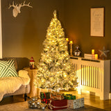 Árbol de Navidad artificial preiluminado de 6 pies LED blanco cálido