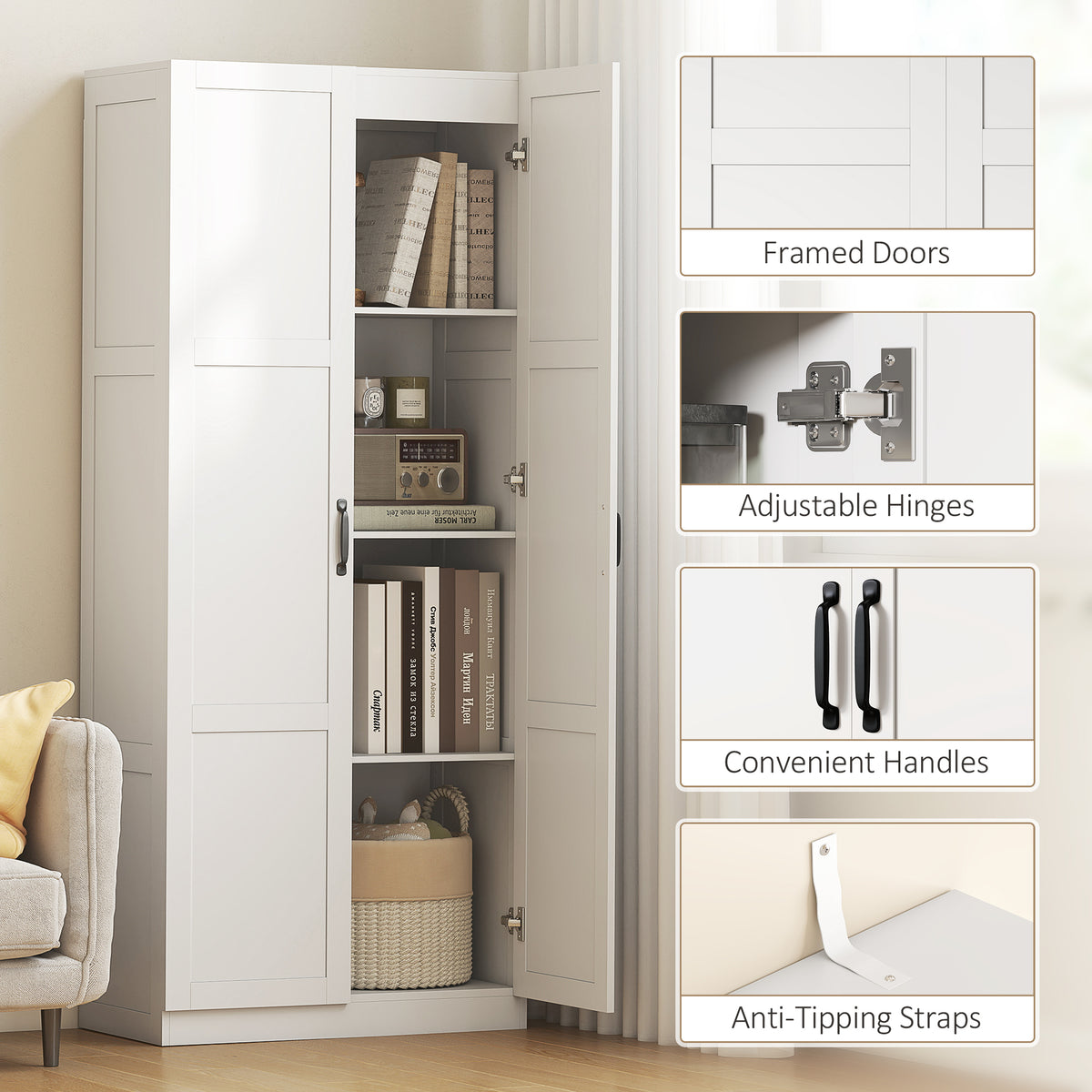 Farmhouse pantry kitchen storage cabinet