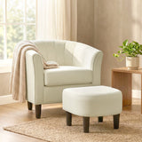 Modern Accent Chair with Ottoman and Pocket Spring Cushion