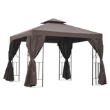 Patio Gazebo Double-Tier Roof 10 x 10 ft