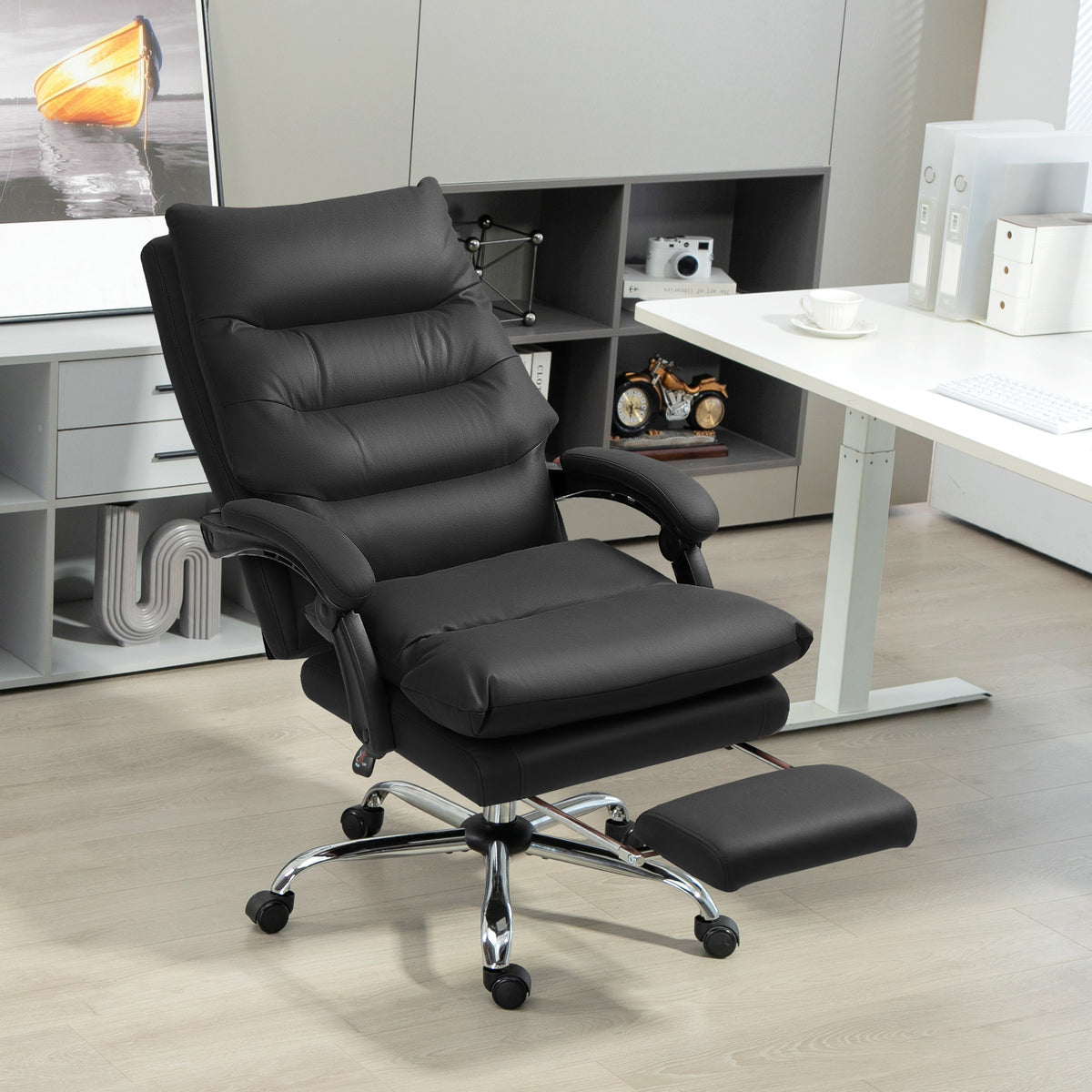 ਫੁੱਟਸਟ੍ਰੇਟ ਨਾਲ 6-ਪੁਆਇੰਟ ਮਸਾਜ ਵਾਲੀ ਆਫਿਸ ਚੇਅਰ