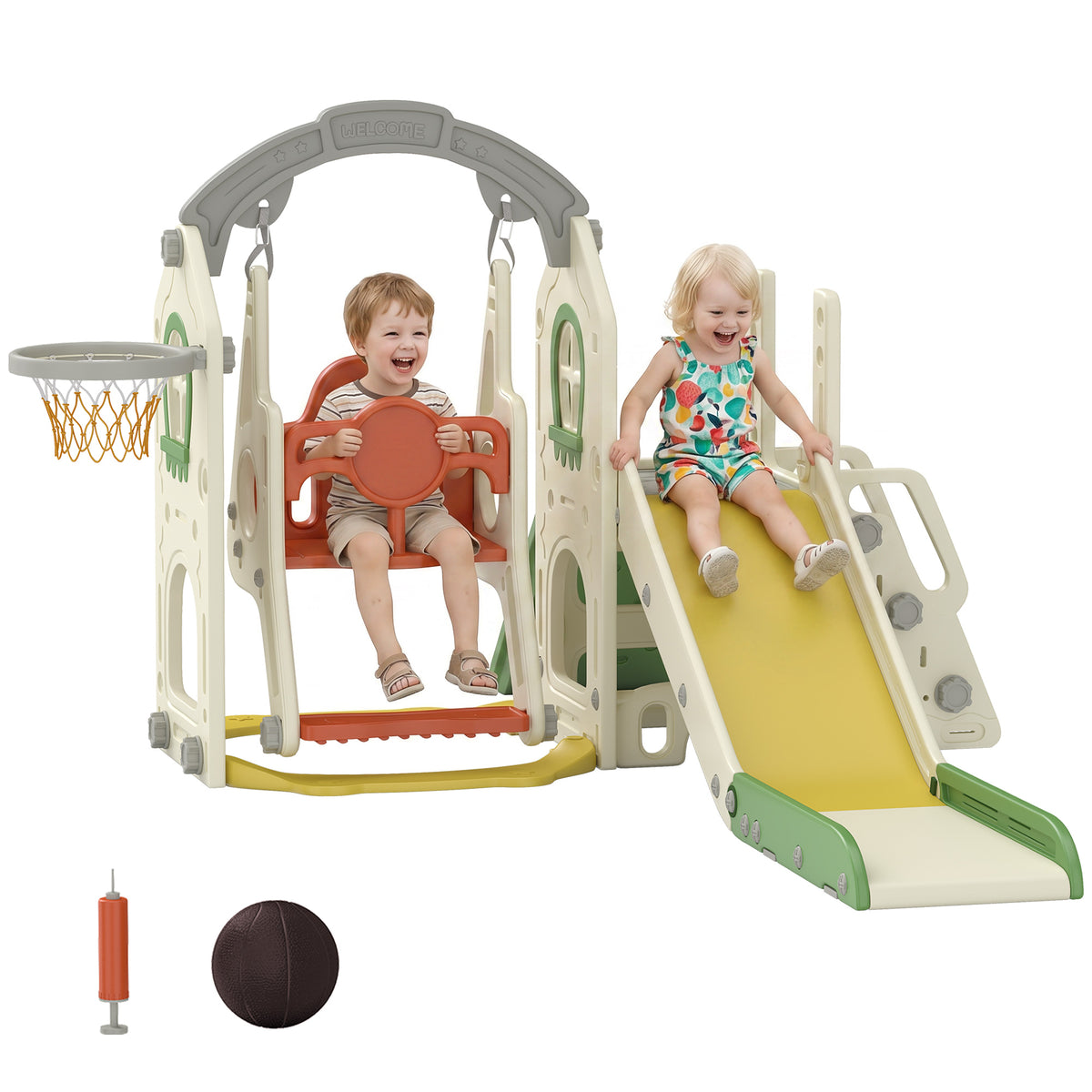 6-in-1 Toddler Slide and Swing Set