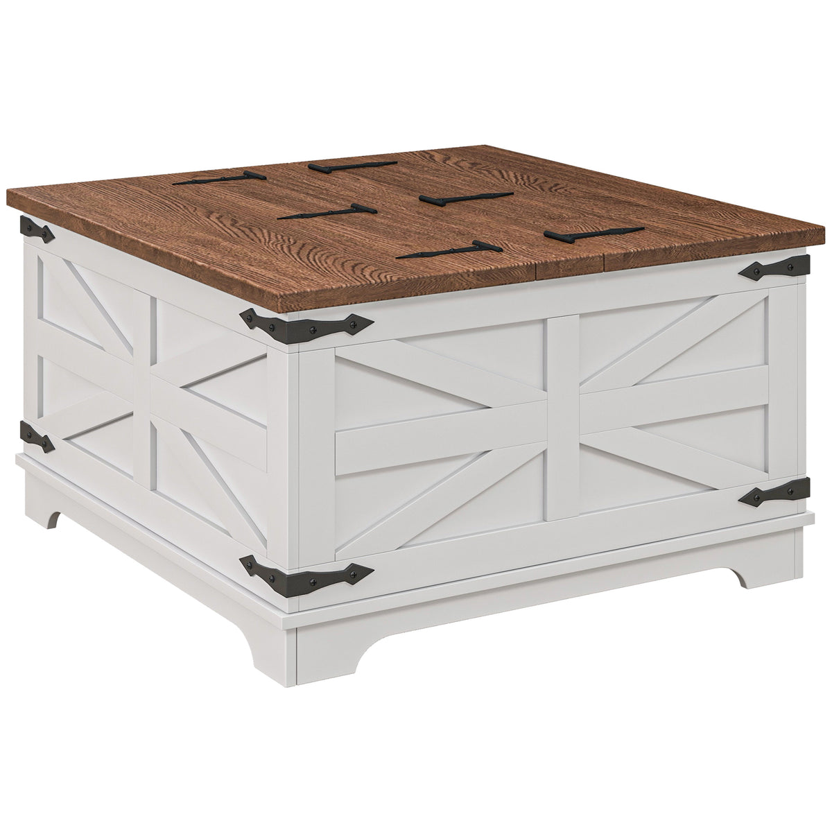 Farmhouse coffee table with hidden storage