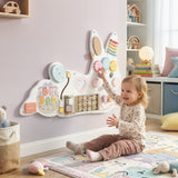 Tablero de estimulación mural Montessori de conejo de Pascua en madera