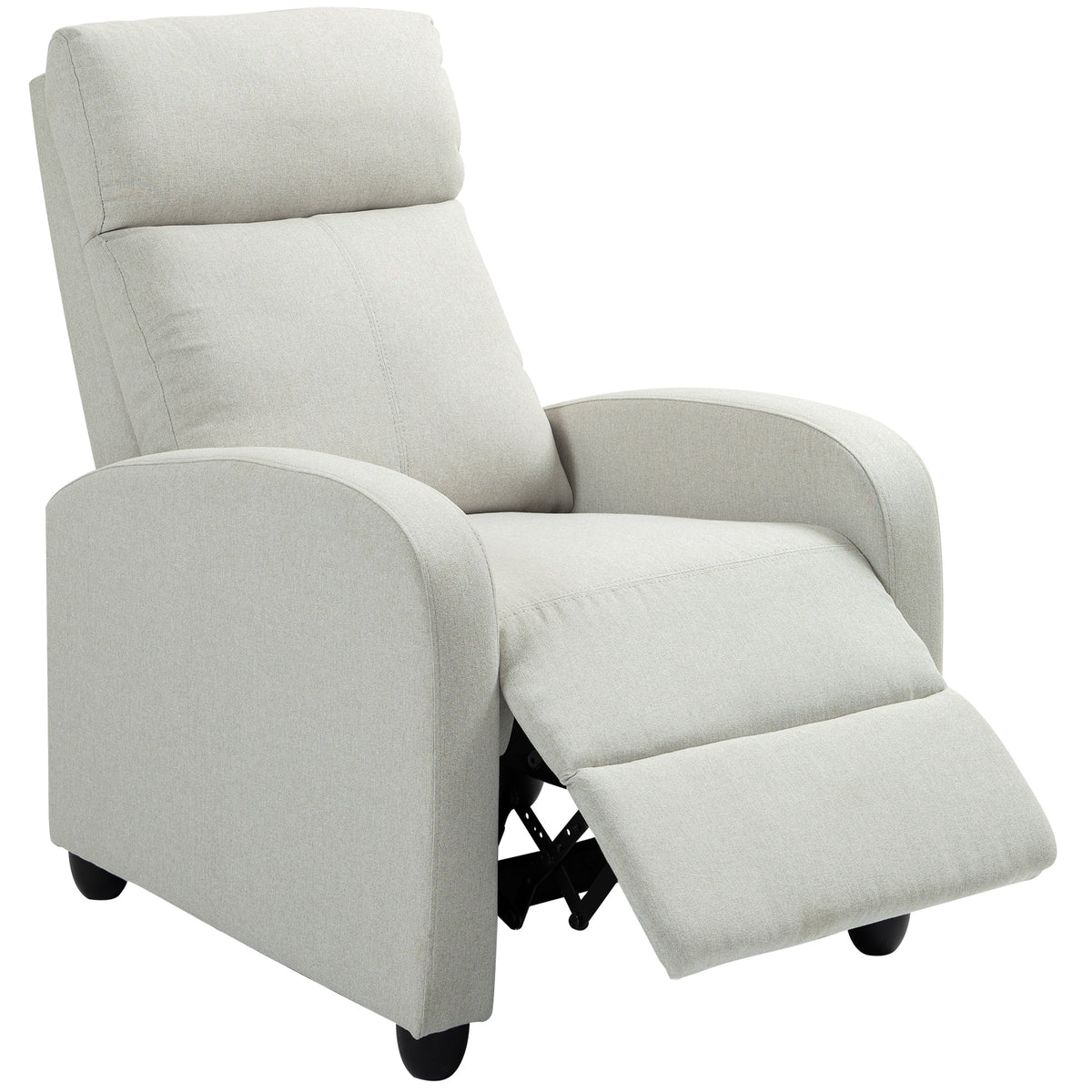 Manual reclining chair padded linen living room