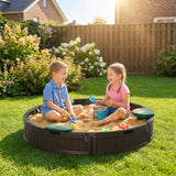 Caja de arena de exterior para niños con cubierta