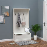 3-in-1 Hall Tree with Bench, Storage and Coat Rack