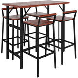 Patio bistro set 5 piece bar height table stools