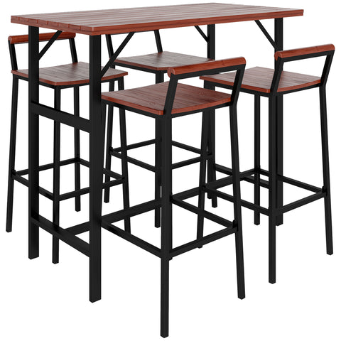 Patio bistro set 5 piece bar height table stools