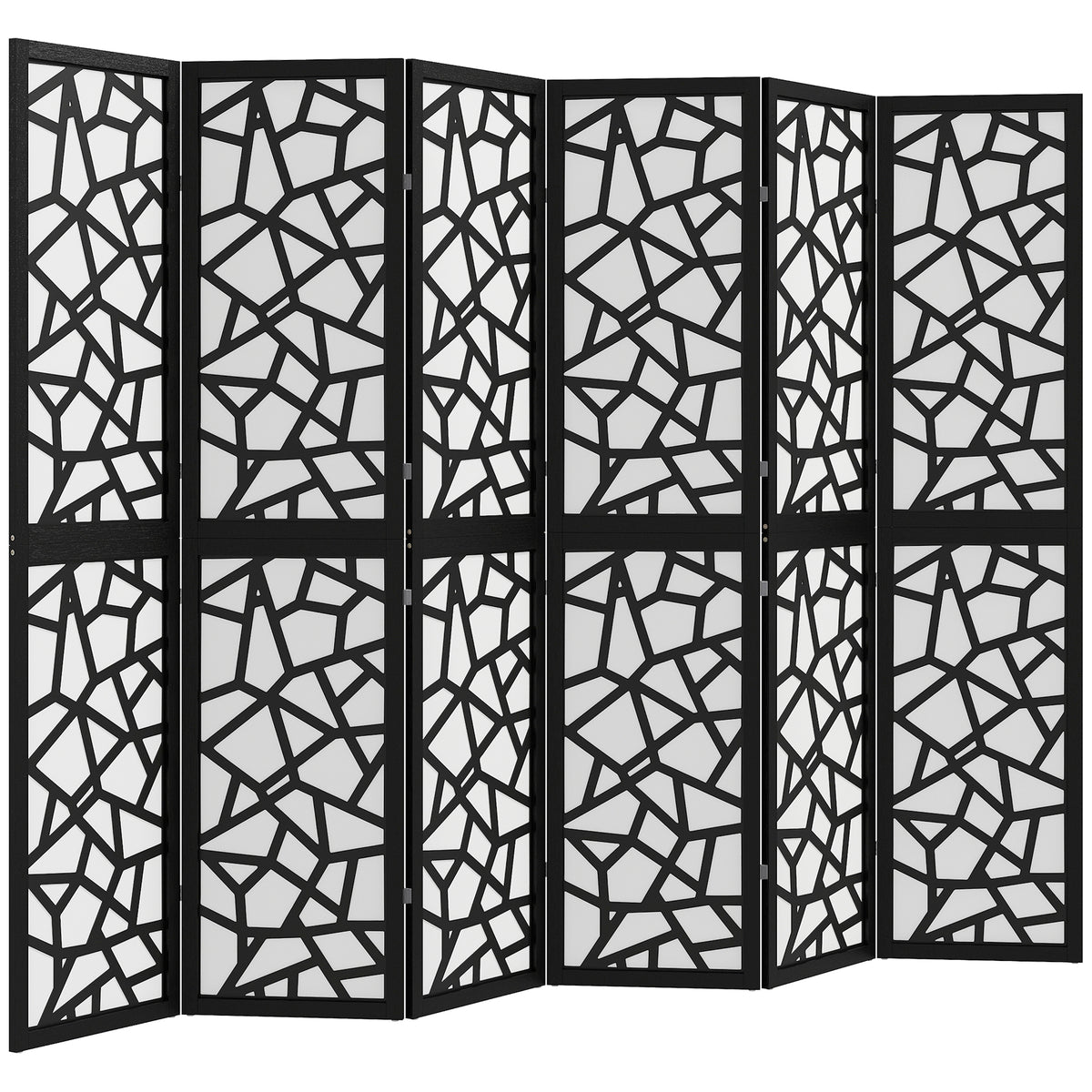 4-Panel Geometric Pattern Folding Room Divider 170 cm