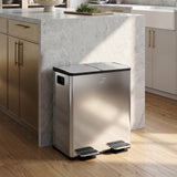 Double Step Trash Can with Soft-Close Lid 40 L