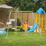 Conjunto de columpio exterior de metal para niños