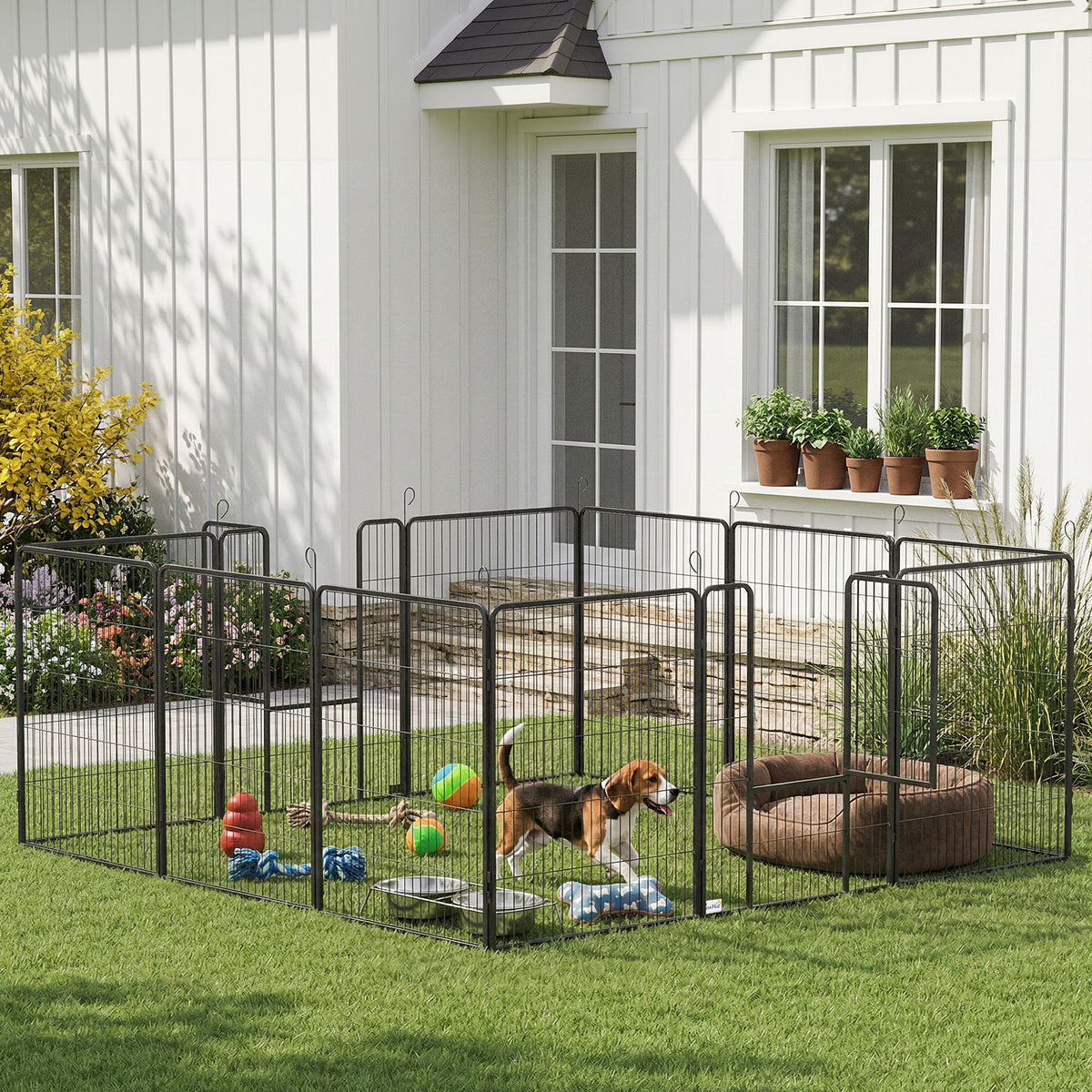Dog Playpen 12 Panel with Gate 39 inches