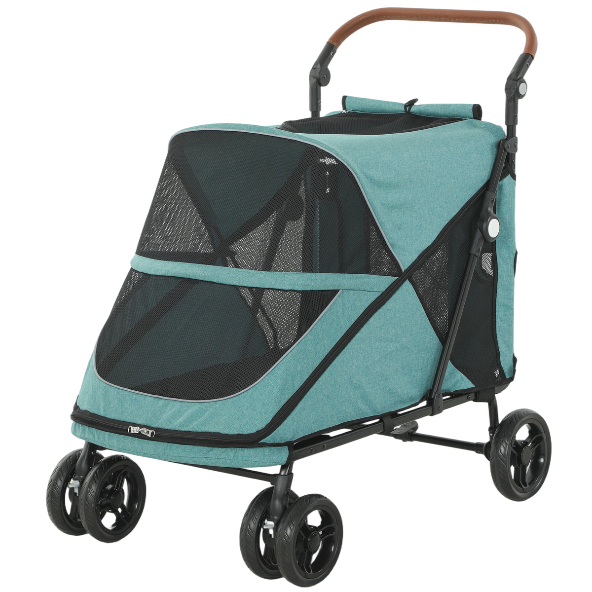 Foldable dog stroller with suspension