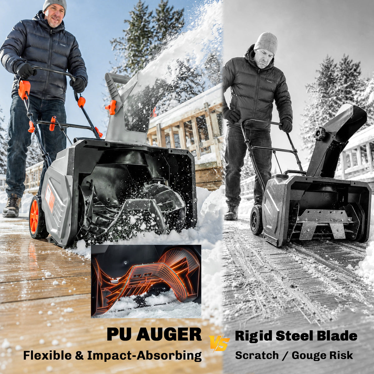 40V Cordless Snow Blower with PU Auger
