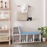 5-Cube Bookcase with Cushioned Reading Bench