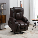 Sillón reclinable y elevador eléctrico de cuero sintético