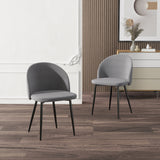 Juego de 2 sillas de comedor de terciopelo
