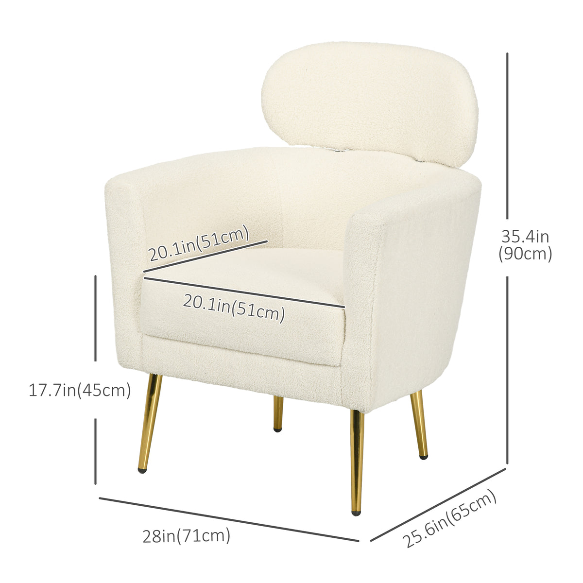 Modern Barrel Accent Chair with Headrest