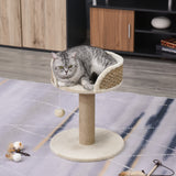 Compact Cat Tree with Sisal Scratching Post and Toy