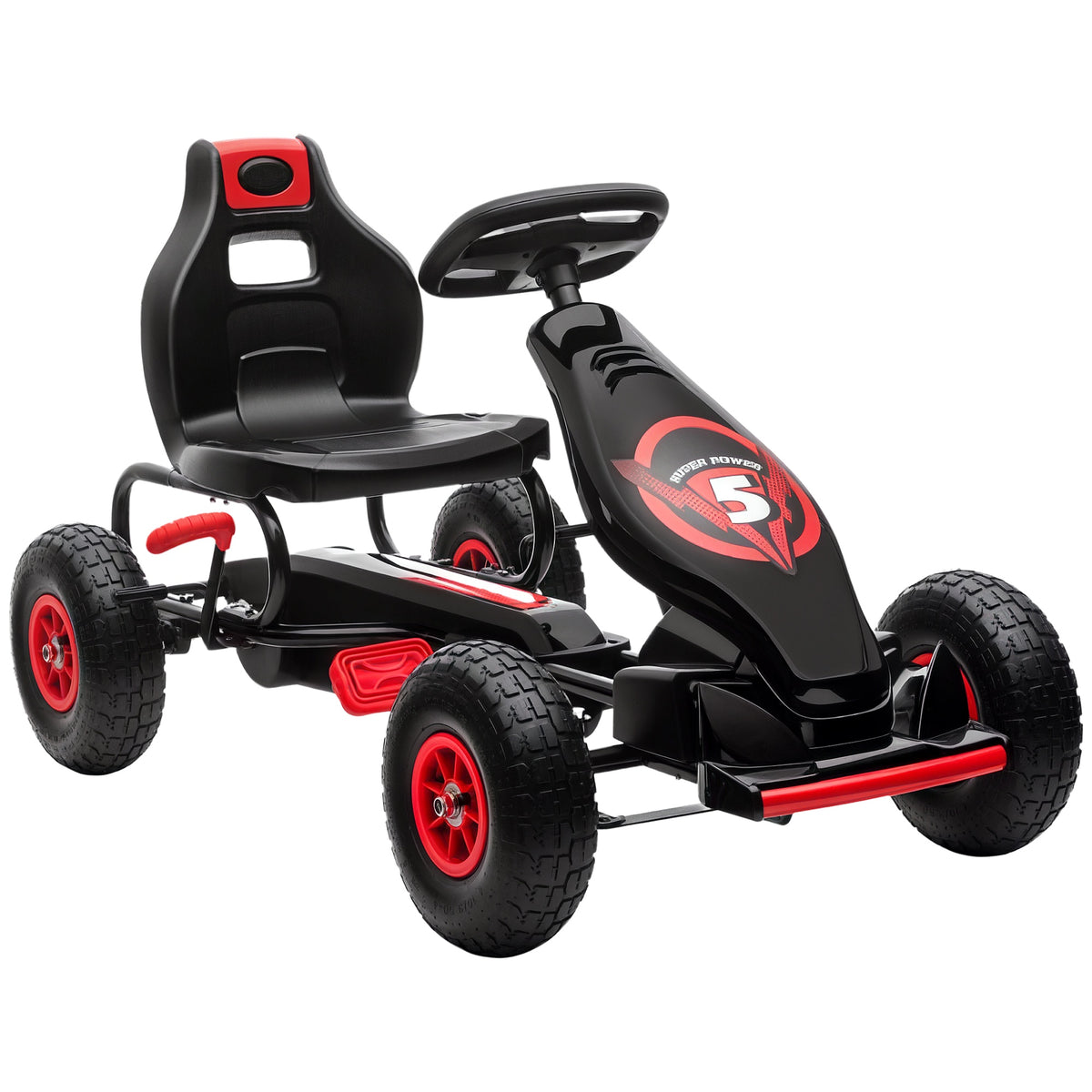 Kids Pedal Go Kart - Steel Frame with Hand Brake System