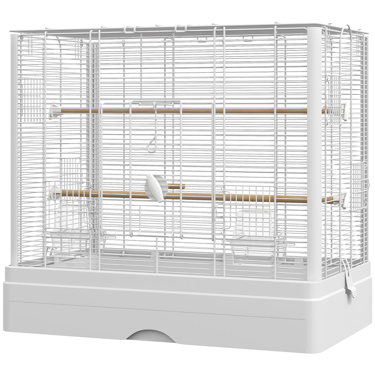 Bird Cage with Wooden Perches and Slide-Out Tray