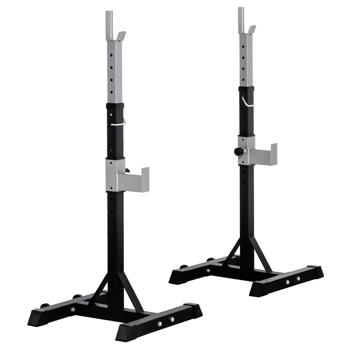 Adjustable steel squat rack weight stand — Set of 2