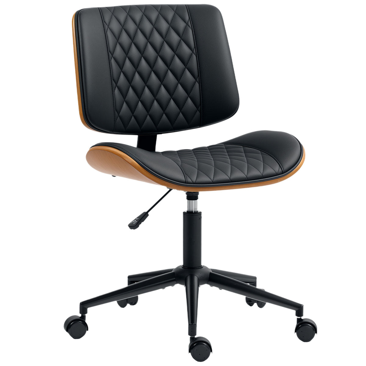 Silla de oficina sin reposabrazos de cuero sintético