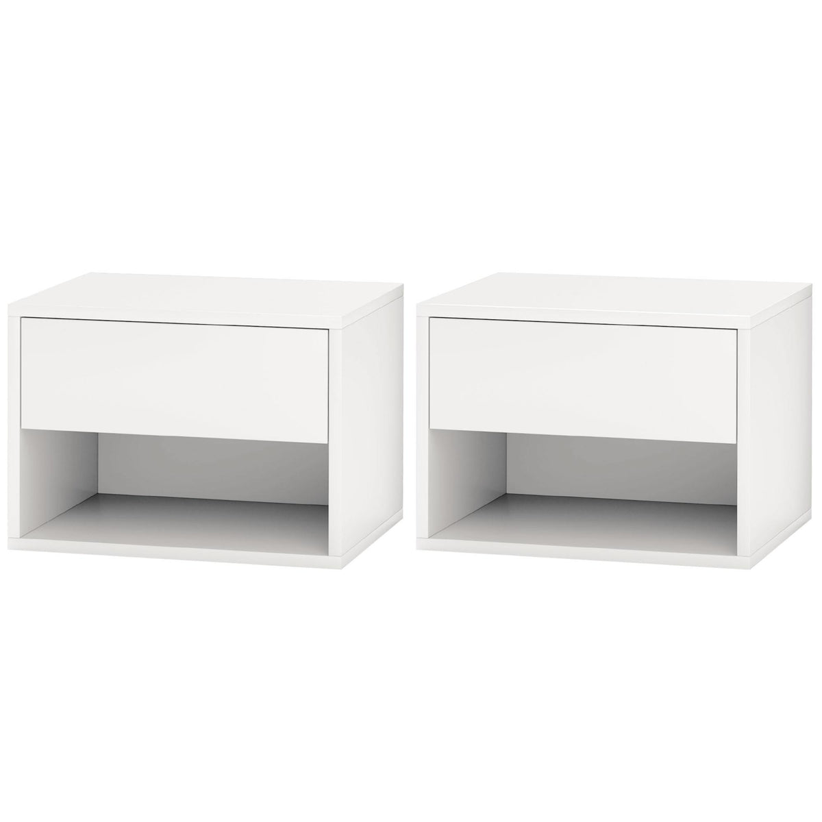 Mesitas de noche de pared con cajón, lote de 2