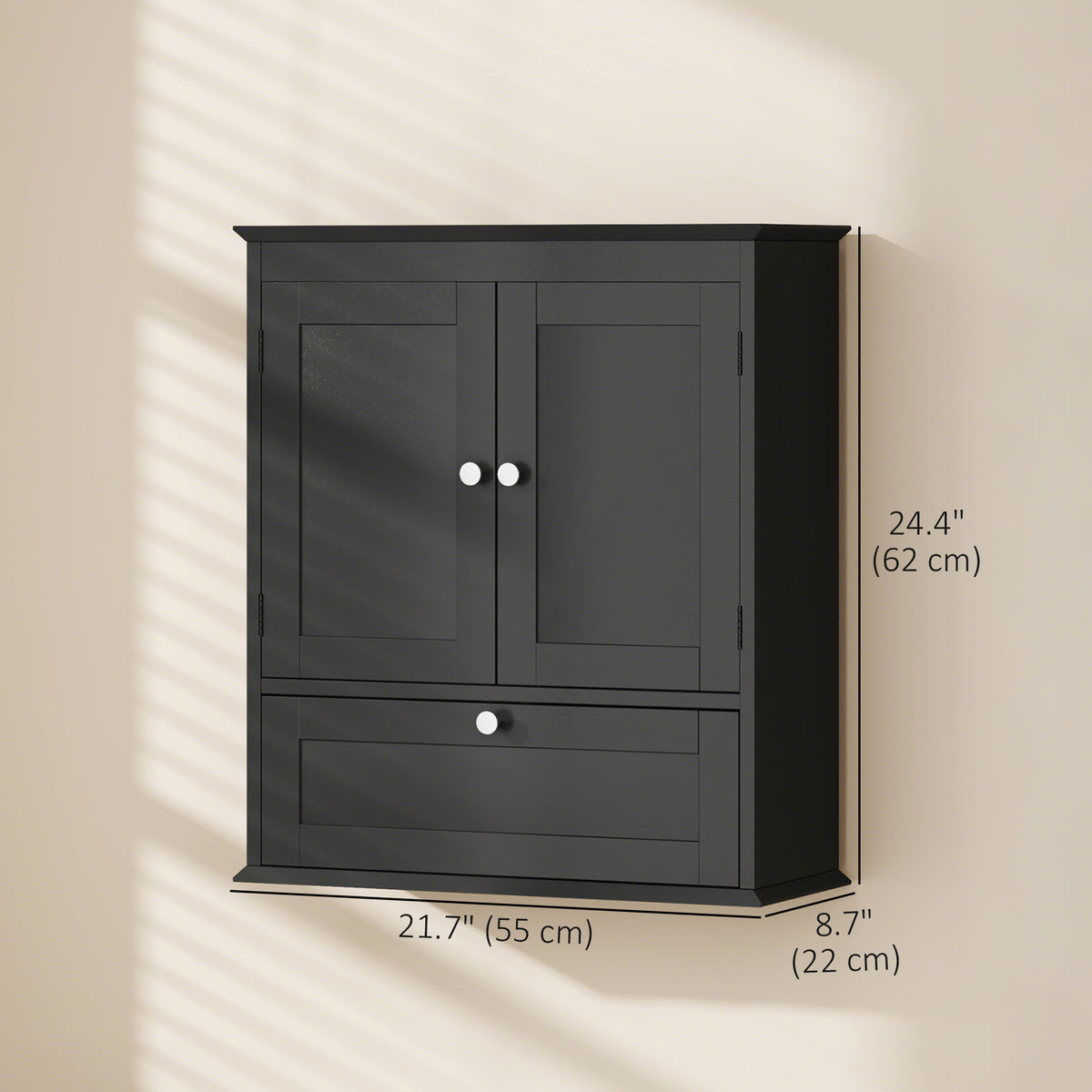 Armario de pared para baño con estante ajustable