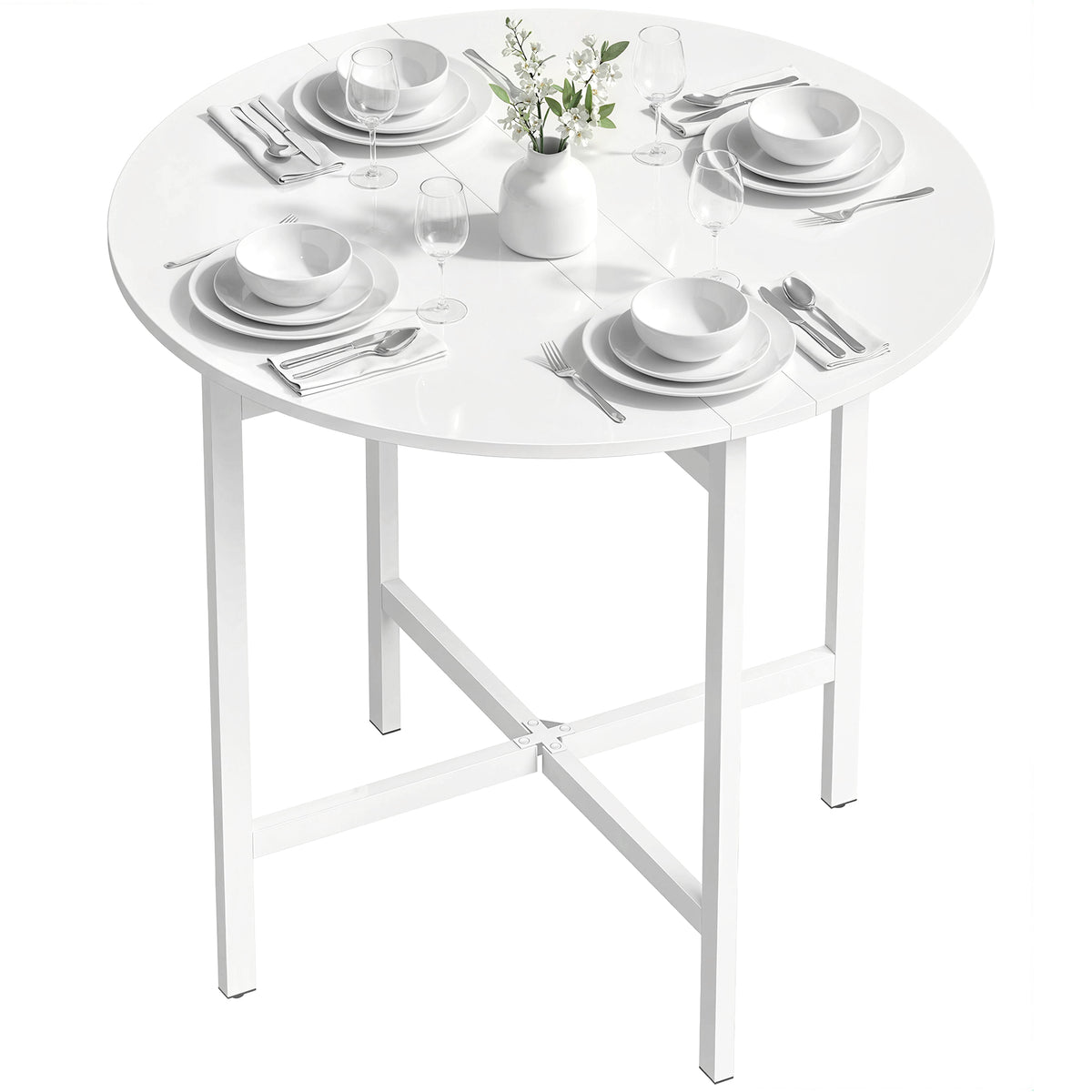 Round Folding Dining Table for Small Spaces
