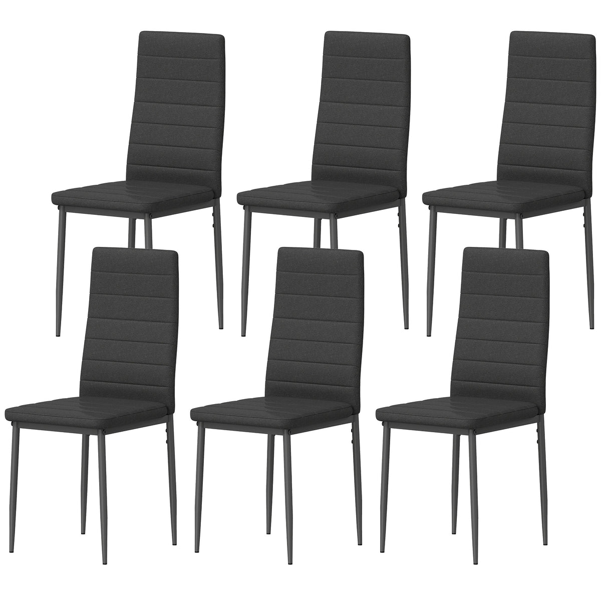 Sillas de comedor modernas de cuero sintético — Lote de 6