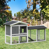 Wooden Rabbit Hutch 69 inches with Run Box