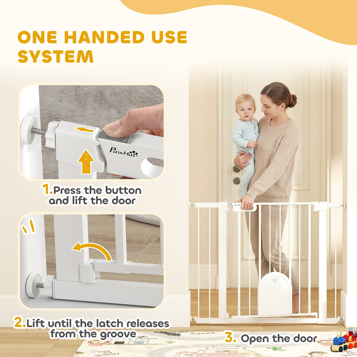 Pet Safety Gate with Walk-Through Door