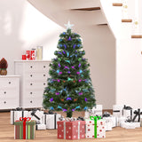 Árbol de Navidad artificial de fibra óptica preiluminado